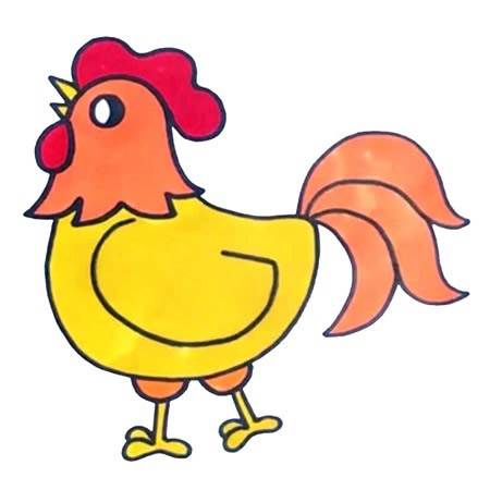 鸡的简笔画法彩色图片