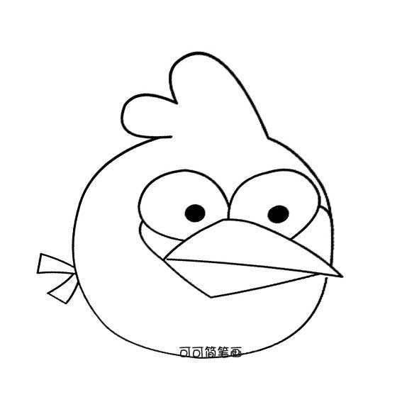 愤怒的小鸟简笔画愤怒的小鸟简笔画卡通彩色
