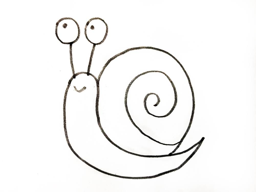 蜗牛画 简图图片
