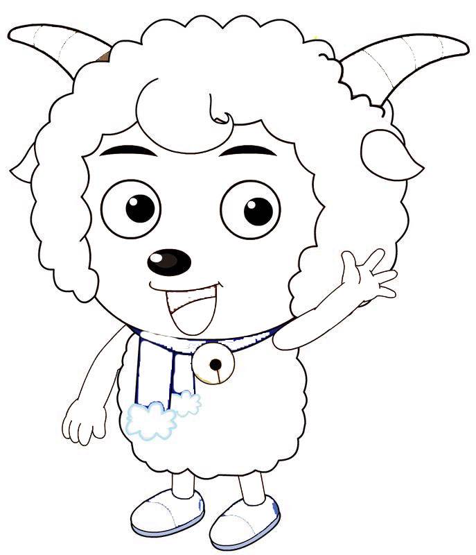 喜羊羊的简笔画卡通图片