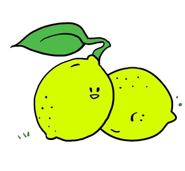 柠檬简笔画图片 格子图片