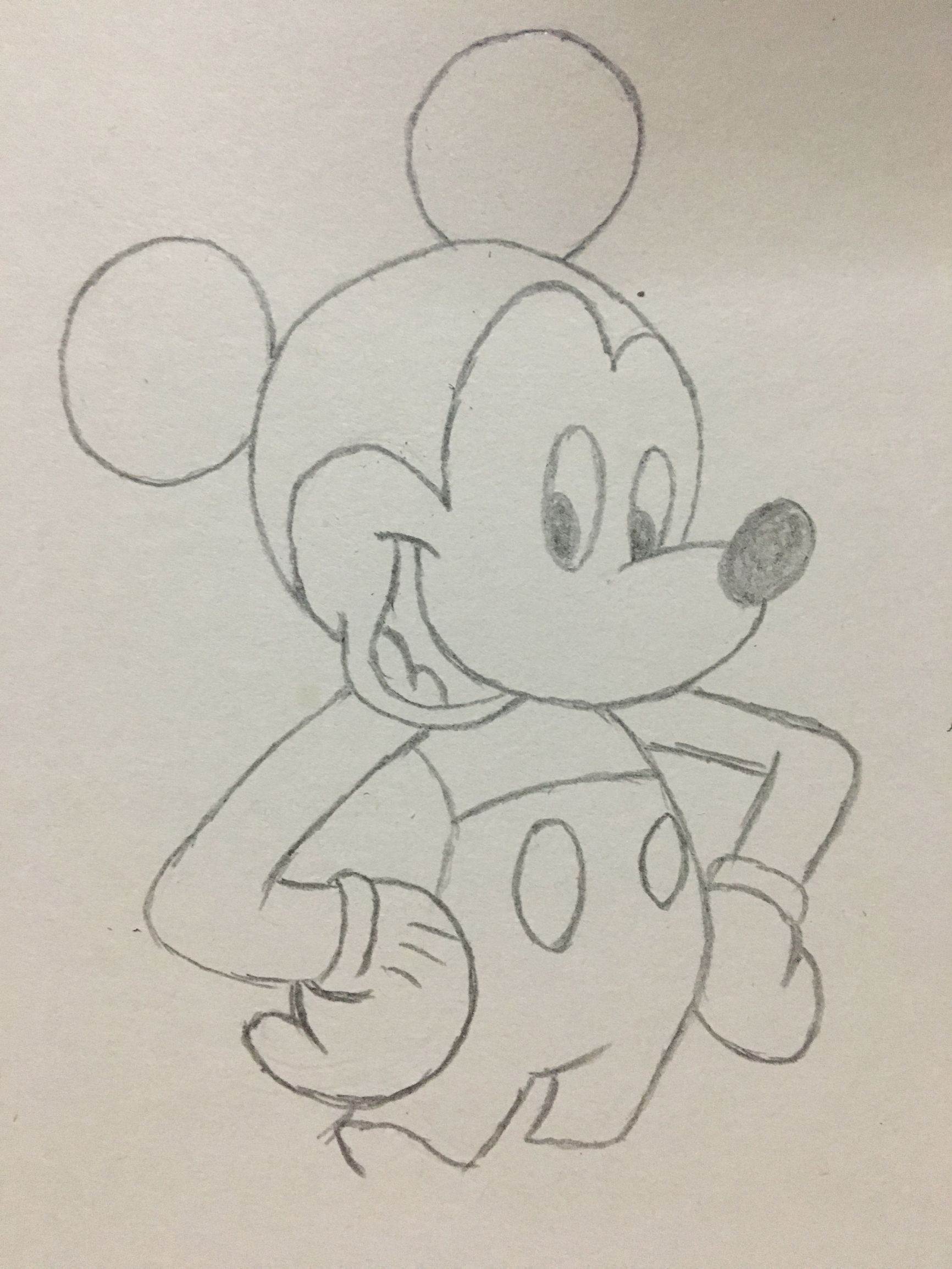 米奇老鼠怎么画,米妮怎么画,米奇老鼠简笔画_大山谷图库