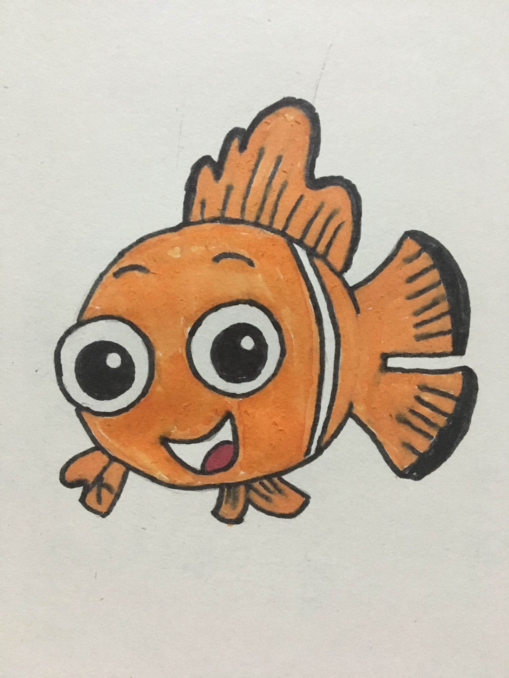 可爱的小丑鱼简笔画图片