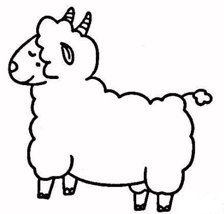 山羊的简笔画 卡通图片