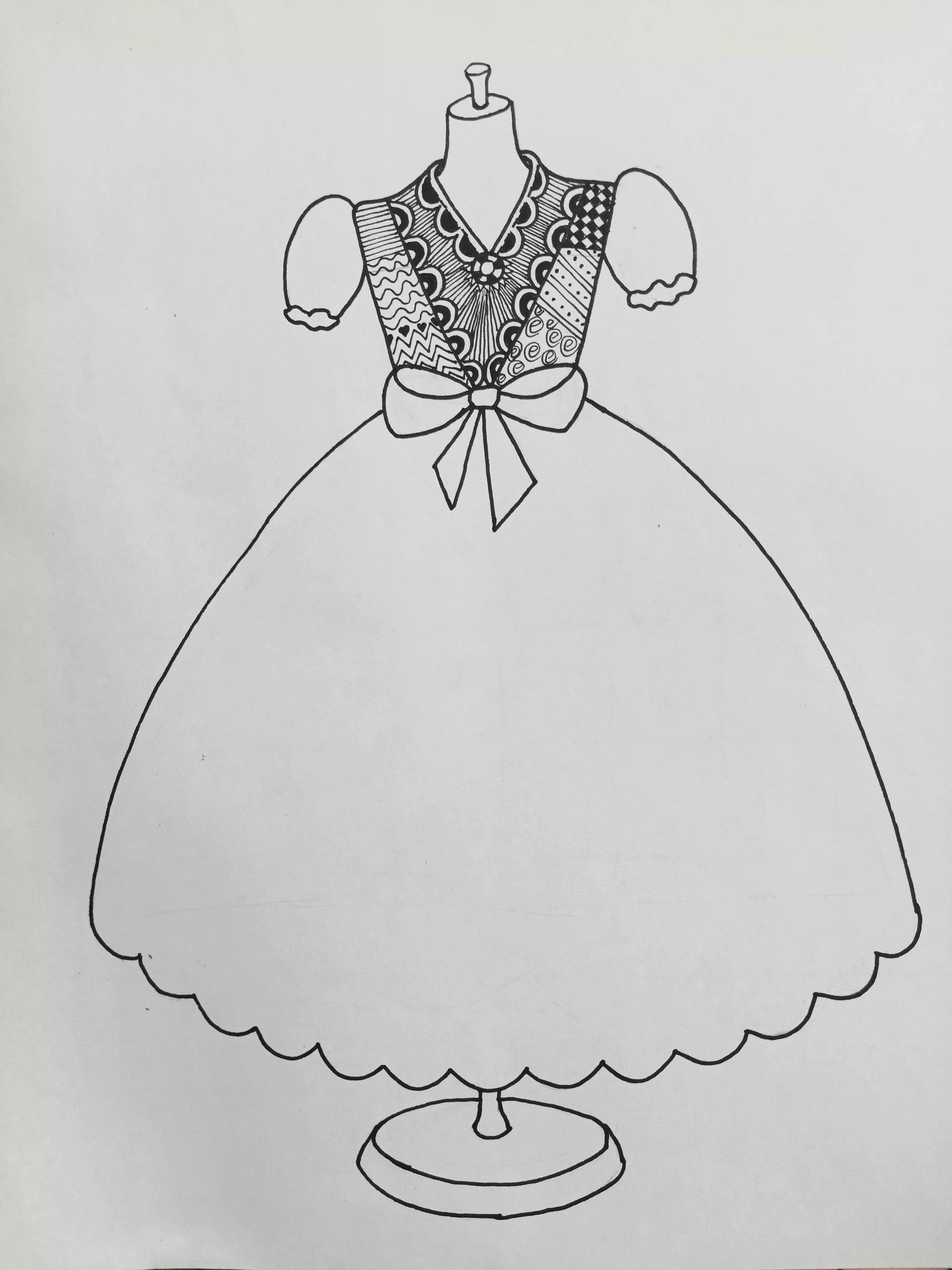 1一9岁儿童画公主裙图片