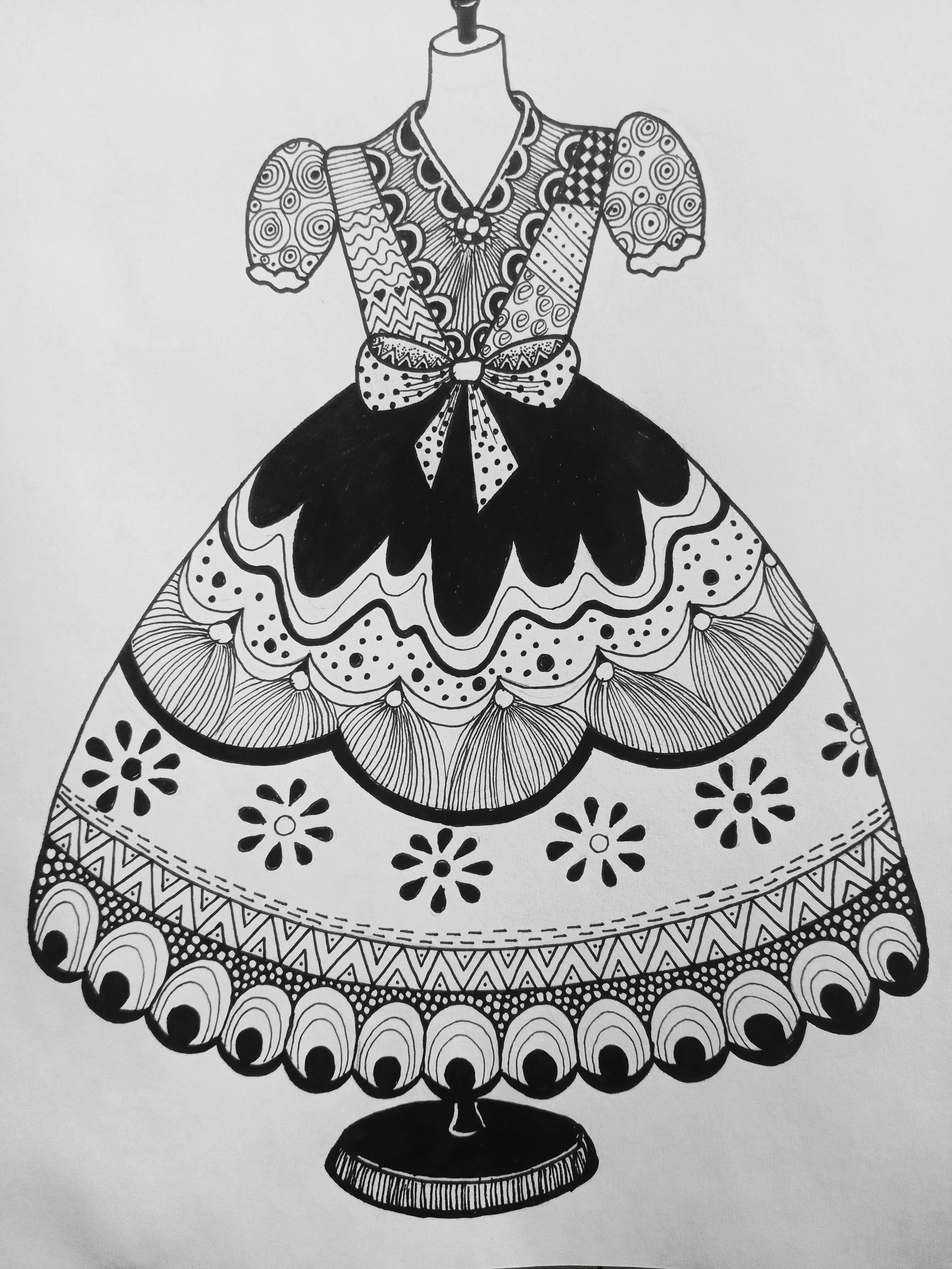 公主裙子画法图片