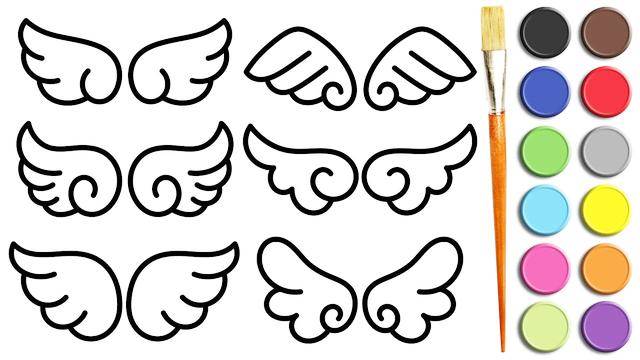 天使的翅膀画法简笔画图片