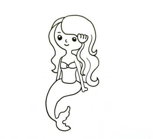 美人鱼的简笔画 仙子图片