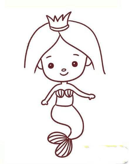 美人鱼仙子简笔画图片