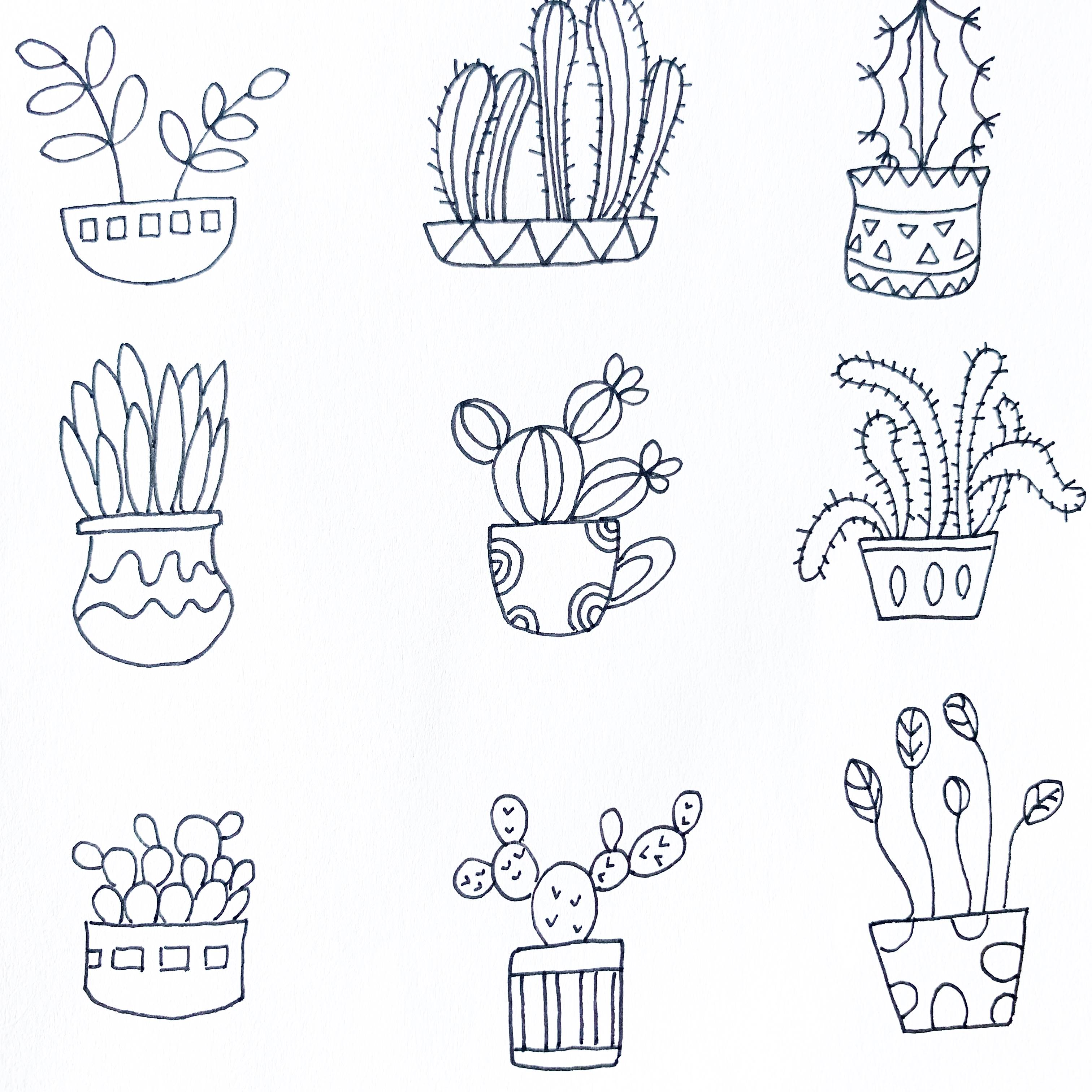 一排生长的植物简笔画图片