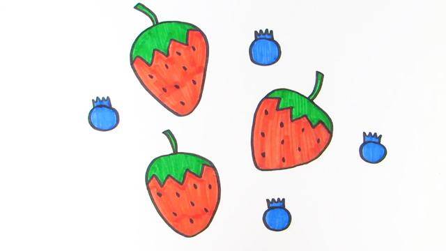 四个草莓简笔画图片图片
