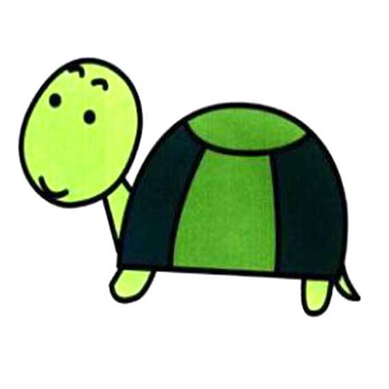 卡通彩色可爱小乌龟简笔画图片素描彩色简笔画乌龟