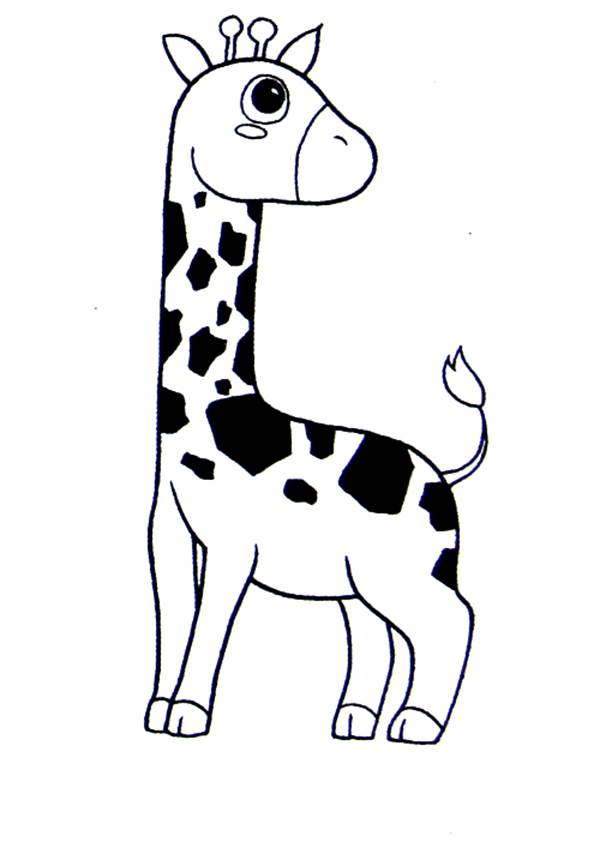 坐着的长颈鹿简笔画图片