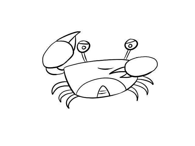 笨拙的螃蟹简笔画图片