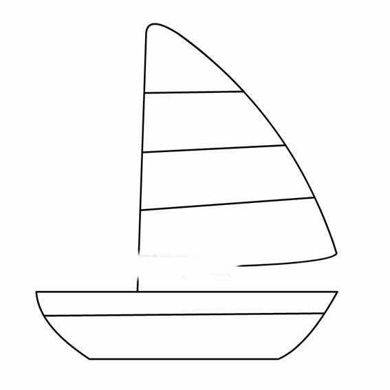 小帆船简笔画可爱图片