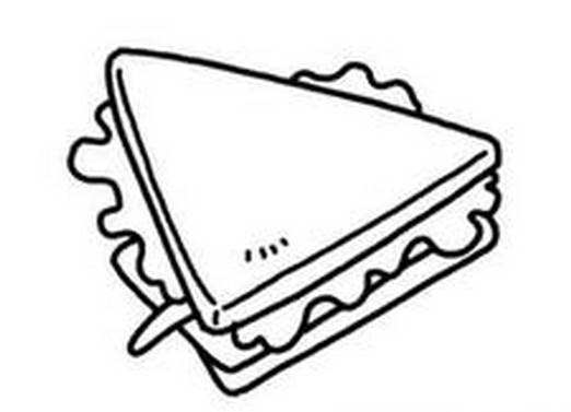 三明治简笔画美味三明治的简笔画画法