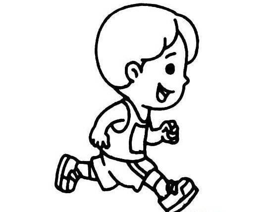 跑步的小朋友简笔画图片