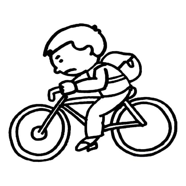 小孩自行车简笔画图片