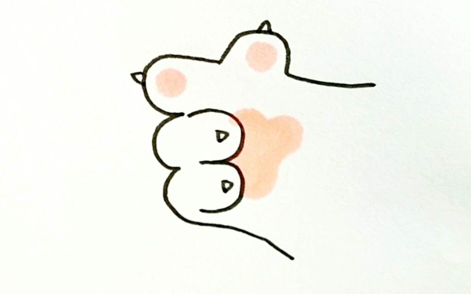 网格本简笔画猫爪图片