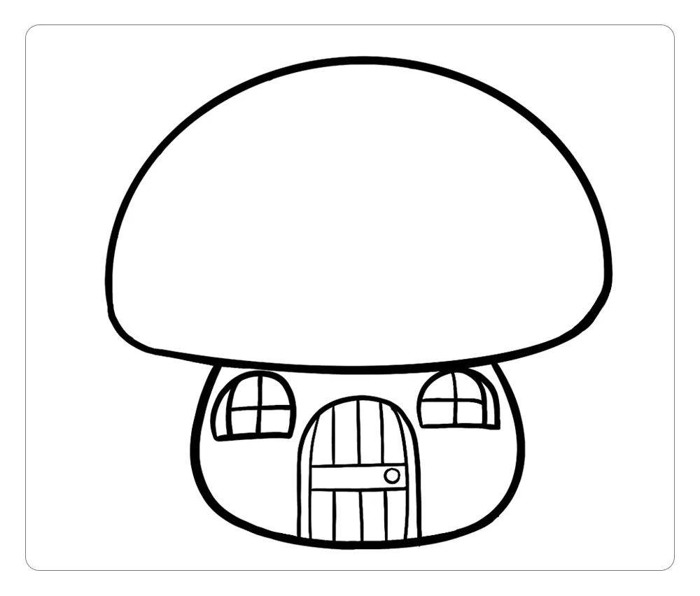 蘑菇房简笔画简单图片
