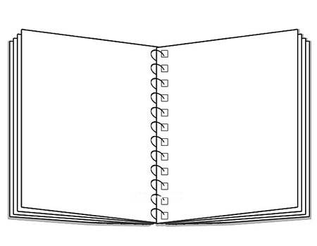 笔记本简笔画翻开图片