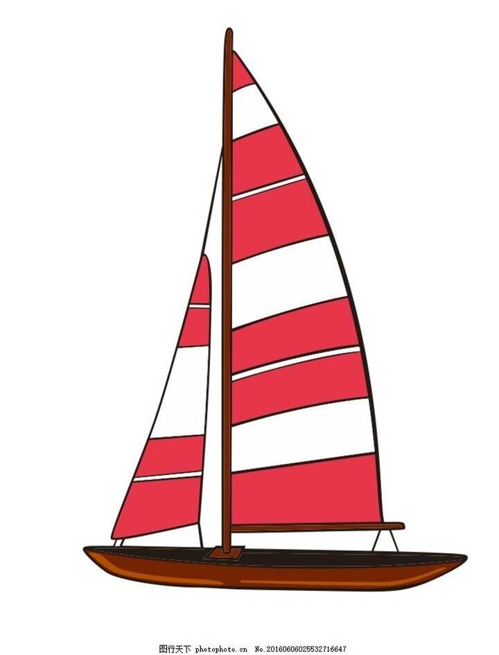 好看的小帆船简笔画 最新小帆船简笔画彩色作品