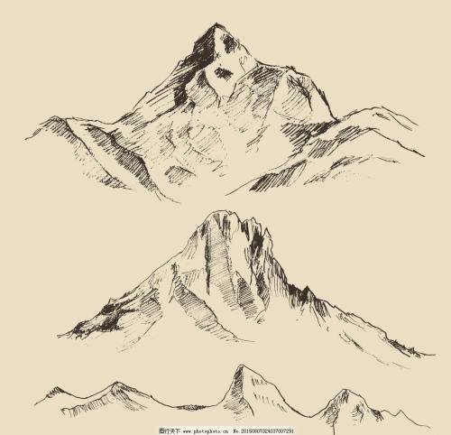 一座山脉怎么画简笔画简单漂亮山脉简笔画手绘山峰图片