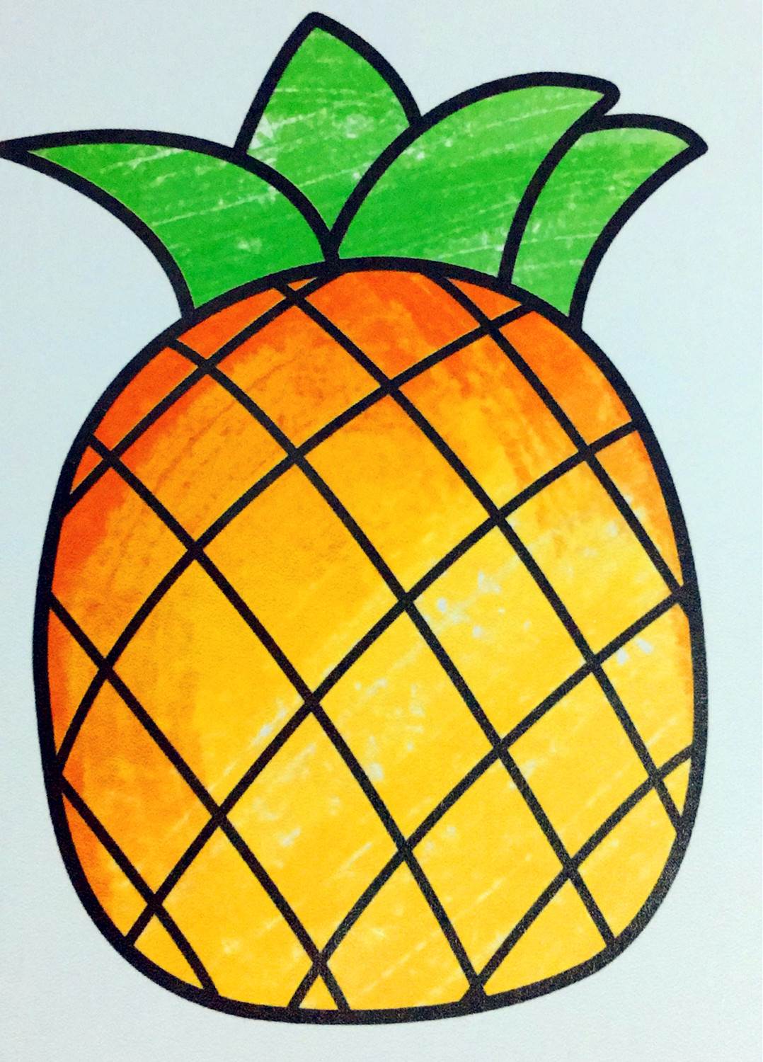 8一12岁画画 趣味简笔画菠萝怎么画详细步骤 咿咿呀呀儿童手工网