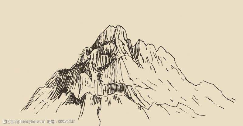 一座山峰简笔画图片