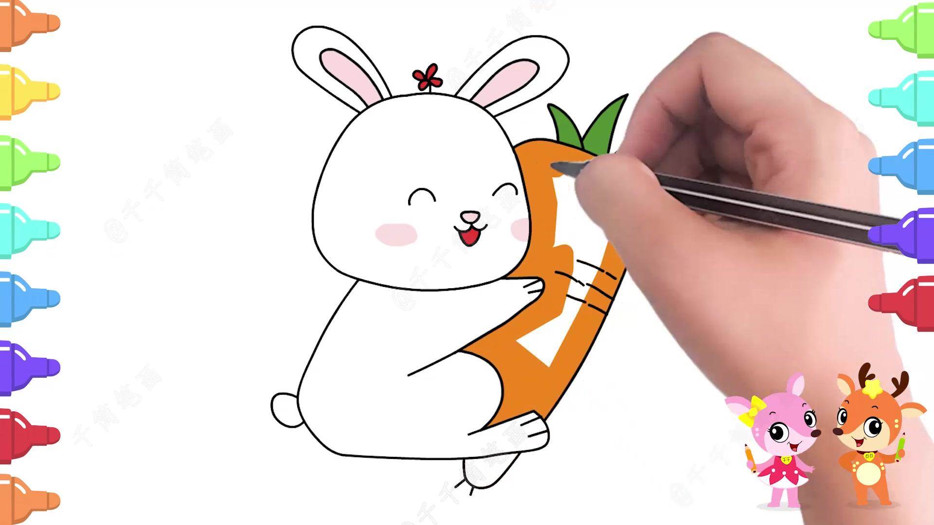 卡通兔子怎么画动漫图片