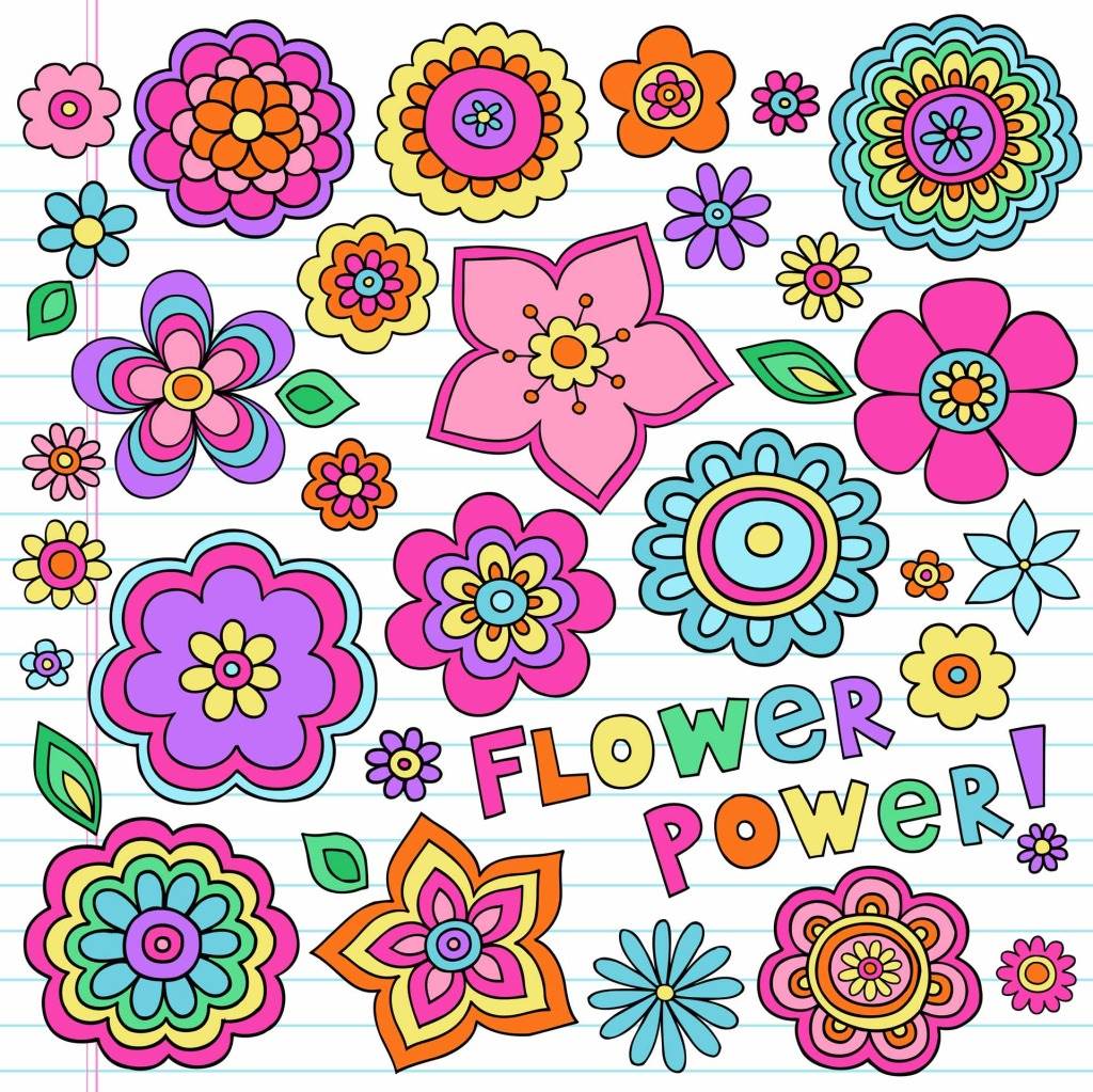 儿童画茂密的花朵图片