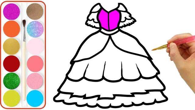 冰公主的裙子简笔画图片