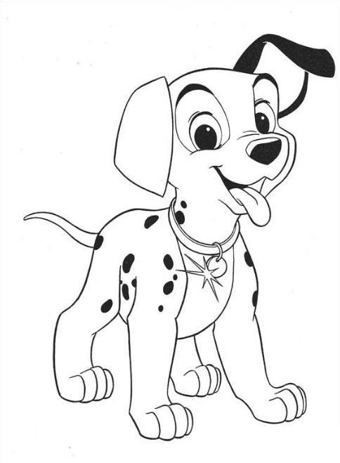斑点狗卡通简笔画图片