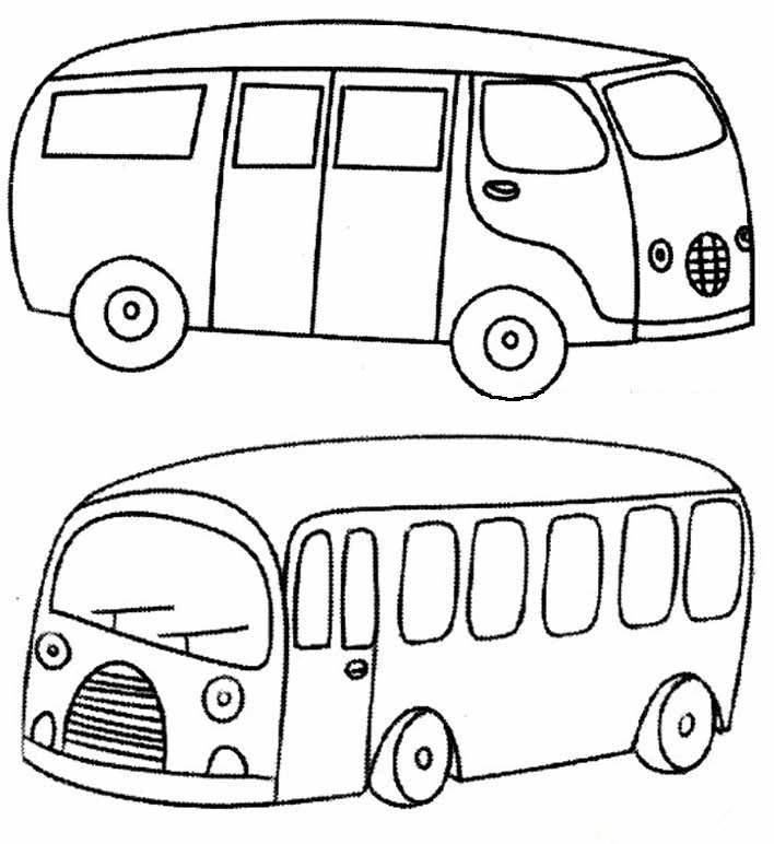 公共汽车怎么画简单图片