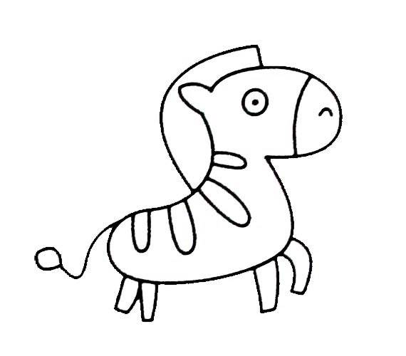 斑马的简笔画简单图片