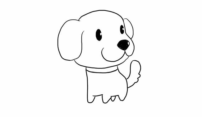 小狗卡通形象简笔画图片