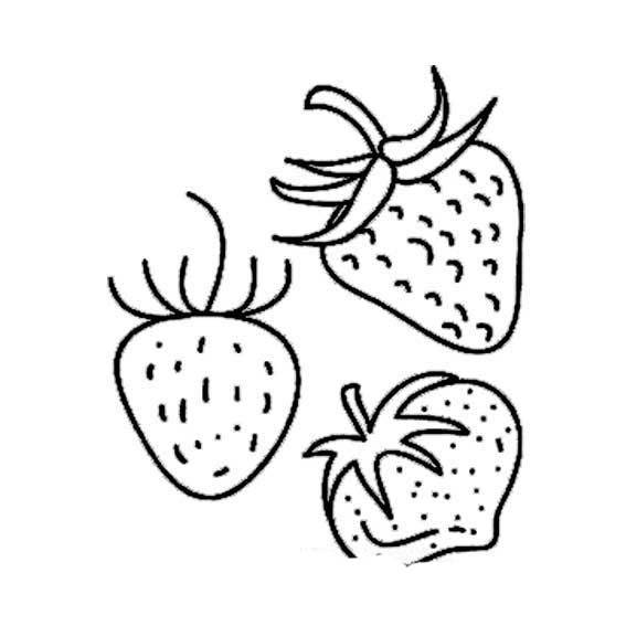 草莓简笔画无色图片