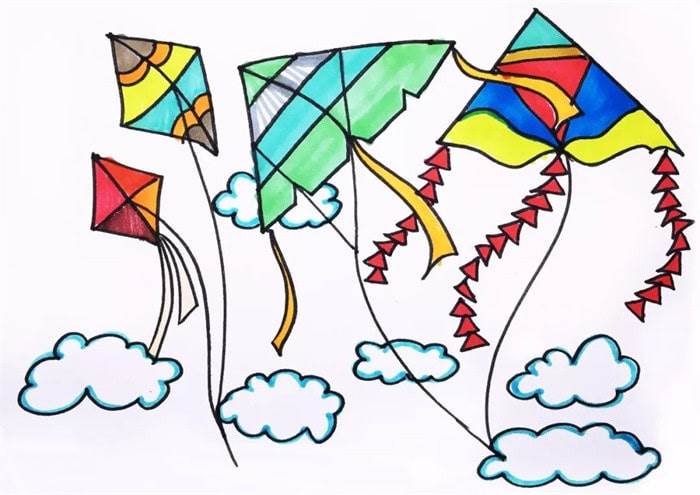 小学三年级美术画风筝图片