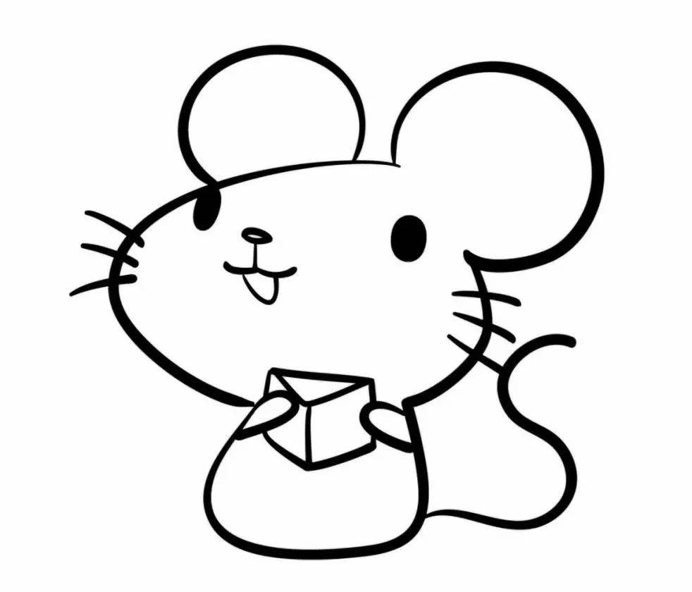 老鼠怎么画简笔画7加2图片