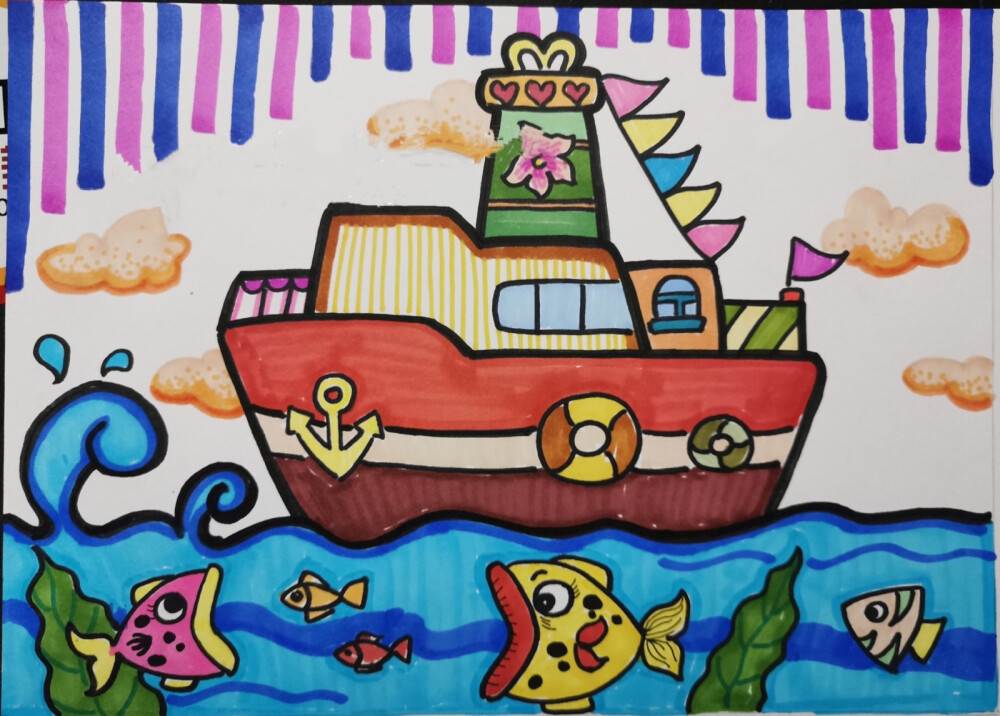 小学二年级美术画船图片