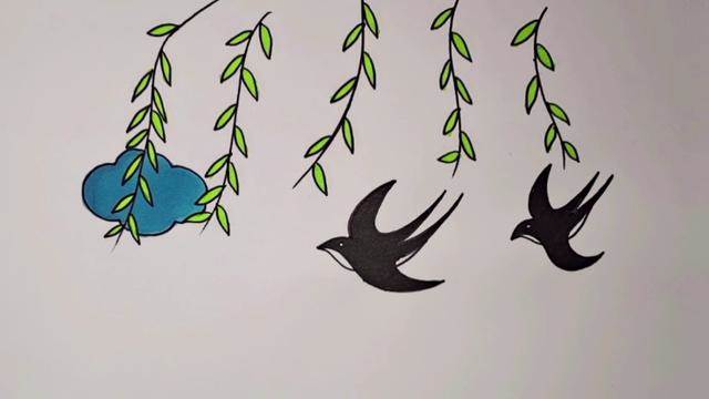 最新关于燕子画的图片燕子简笔画彩色