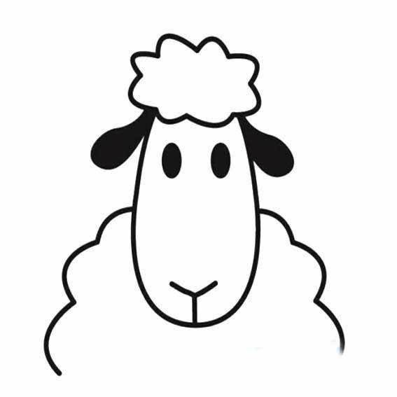 羊头简笔画 手绘图片