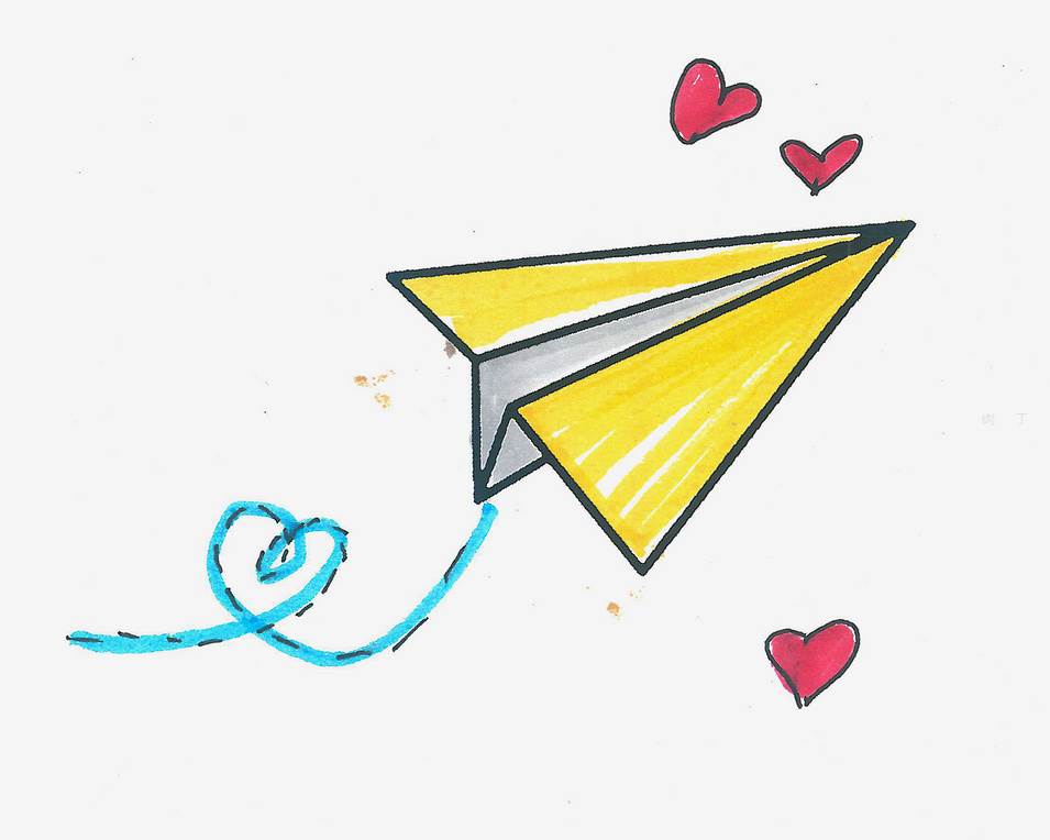 纸飞机最简单的画法图片