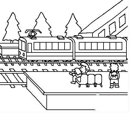 火车轨道卡通简笔画图片