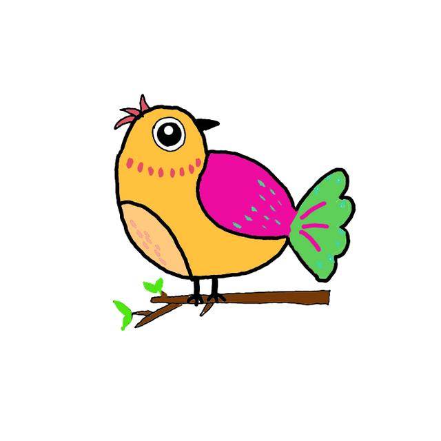 鸟类简笔画彩色图片