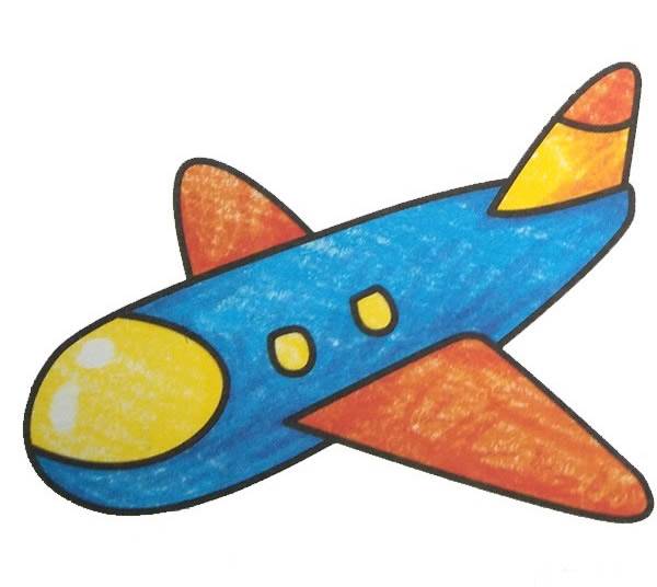 最新2022飞机简笔画彩色 航天飞机简笔画彩色