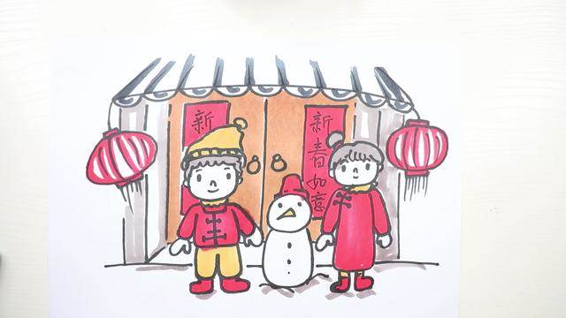 最新关于春节的简笔画关于春节的简笔画手抄报