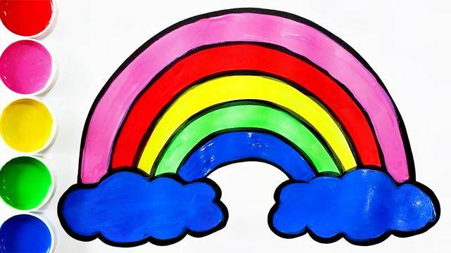 彩虹简单画法儿童画图片