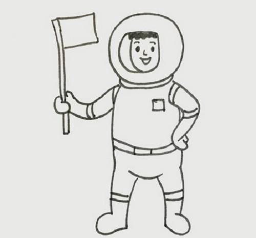 小小航天员简笔画宇航员简笔画儿童画宇航员简笔画步骤及图片可爱宇航