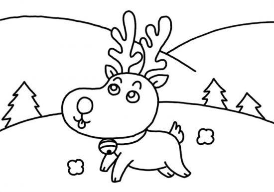 圣诞节麋鹿简笔画图片